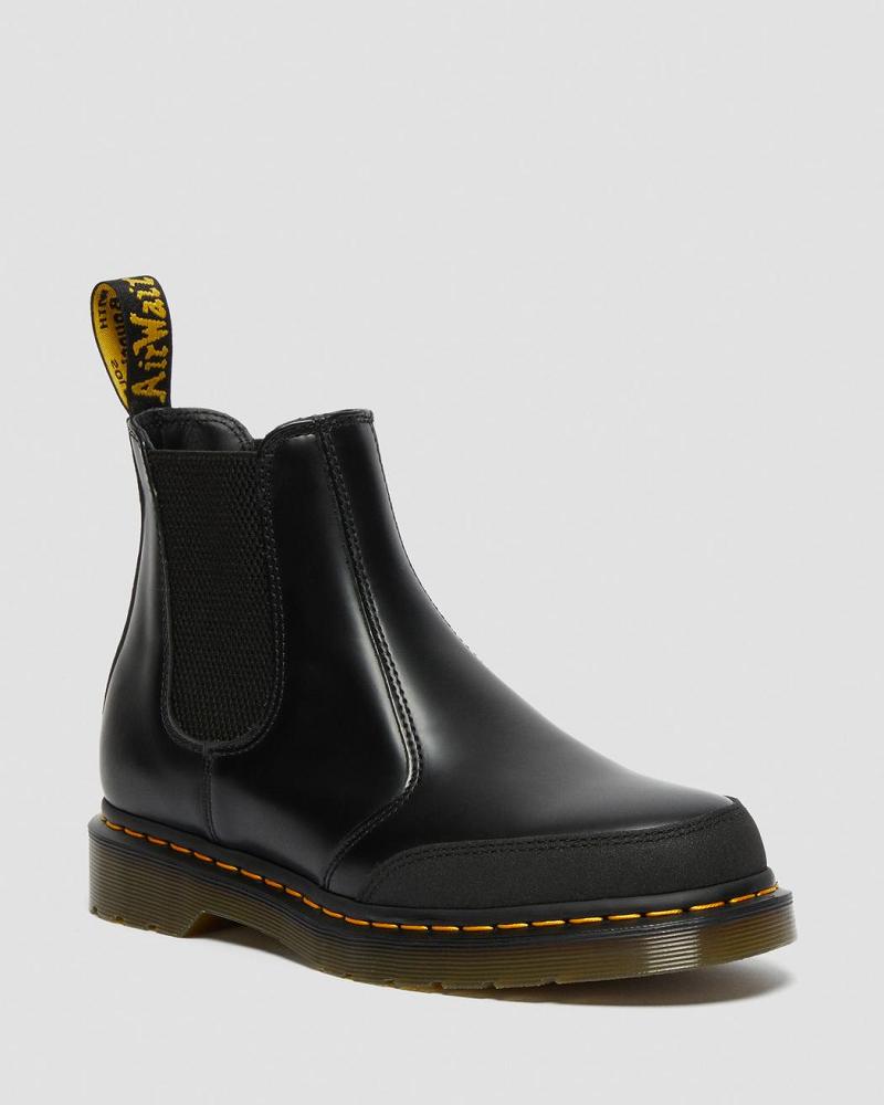 Dr Martens 2976 Guard Panel Læder Ankelstøvler Herre Sort | DK 420OKI